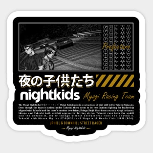 Nightkids Streetwear Style Initial D Sticker